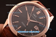 IWC Ingenieur Limited Edition Swiss ETA 2824 Automatic Rose Gold Case with Grey Dial and Brown Leather Strap