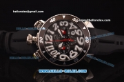 Gaga Milano Chrono 48 Miyota OS20 Quartz PVD Bezel with Black Dial and White Numeral Markers