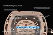 Richard Mille RM 52-01 Miyota Quartz Steel Case with Skull Skeleton Dial and White Markers