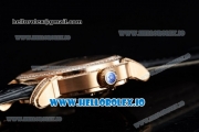 Audemars Piguet Millenary Miyota 9015 Automatic Rose Gold Case White Dial With Roman Numeral Markers Black Leather Strap