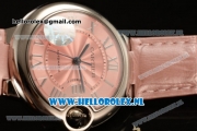 1:1 Cartier Ballon Bleu De 2671 Auto Steel Case with Pink Dial and Pink Leather Strap