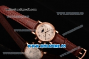 Patek Philippe Grand Complication Chrono Venus 7750 Manual Winding Rose Gold Case with White Dial and Black Roman Numeral Markers