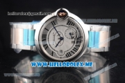 Cartier Ballon Bleu De Large Asia 2813 Automatic Two Tone Case/Bracelet with Silver Dial and Roman Numeral Markers