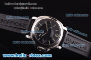 Panerai Luminor Power Reserve Left-Handed PAM 123 Swiss Valjoux 7750 Automatic Movement Steel Case with Black Dial