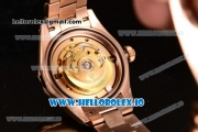 Rolex Datejust Swiss ETA 2671 Automatic Rose Gold Case with Brown Dial Stick Markers and Rose Gold Bracelet (BP)