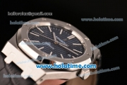 Audemars Piguet Royal Oak Swiss ETA 2824 Automatic Steel Case with Black Leather Strap Stick Markers and Blue Dial ZF Best Edition