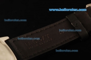 U-Boat Italo Fontana Chronograph Miyota Quartz Movement Steel Case with White Dial and Black Markers-Black Leather Strap