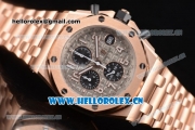 Audemars Piguet Royal Oak Offshore Seiko VK67 Quartz Rose Gold Case/Bracelet with Grey Dial and Arabic Numeral Markers