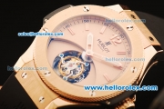 Hublot Big Bang Swiss Tourbillon Automatic Movement Rose Gold Case and Bezel with Black Rubber Strap