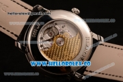 BlancPain Villeret Miyota 9015 Automatic Steel Case with White Dial and Black Leather Strap - (AAAF)