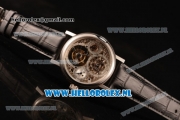 Breguet Classique Complications Swiss Tourbillon Manual Winding Steel Case with Skeleton Dial and Black Leather Strap