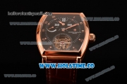 Vacheron Constantin Malte Tourbillon Regulateur Swiss Tourbillon Manual Winding Rose Gold Case with Black Dial Brown Leather Strap and Arabic Numeral Markers (TF)