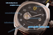 Ferrari Granturismo 2813 Automatic Steel Case with Black Dial and Black Leather Strap