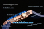 IWC Ingenieur Asia ST Automatic Rose Gold Case with Blue Rubber Bracelet Blue Dial and Stick Markers