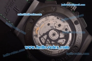 Hublot Big Bang Swiss Valjoux 7750 Automatic Movement PVD Case with Black Dial and Green Leather Strap