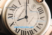 Cartier Ballon Bleu De Cartier Swiss ETA 2824 Automatic Movement Steel Case with Black Roman Numerals and Two Tone Strap