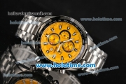 Ferrari Rattrapante Chrono Miyota OS10 Quartz Steel Case with PVD Bezel Yellow Dial and Stick Markers