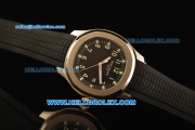 Patek Philippe Aquanaut Automatic Movement Steel Case with Black Dial and Black Rubber Strap