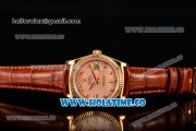 Rolex Day-Date Asia 2813/Swiss ETA 2836/Clone Rolex 3135 Automatic Yellow Gold Case with Diamonds Markers and Pink MOP Dial (BP)