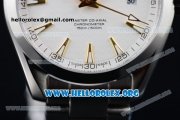 Omega Seamaster Aqua Terra 150M Clone Omega 8500 Automatic Stainless Steel Case/Bracelet with White Dial Yellow Gold Stick Markers (YF)