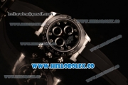 Rolex Daytona Chrono Clone Rolex 4130 Automatic Steel Case with Black Dial and Black Rubber Strap - 1:1 Origianl (EF)