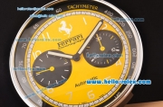 Ferrari Granturismo Quartz Wall Clock Stainless Steel Case with Yellow Dial