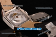 Cartier Santos 100 Medium Swiss ETA 2824 Automatic Steel Case with Diamonds Bezel and Beige Dial