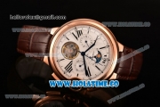 Cartier Ballon Bleu De Tourbillon Asia Automatic Rose Gold Case with White Dial and Black Roman Numeral Markers