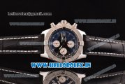 Breitling Avenger Chrono Swiss Valjoux 7750-SHG Automatic Stainless Steel Case with Black Leather Strap and Black Dial