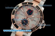 Ulysse Nardin Maxi Marine Diver Automatic Movement Steel Case with White Dial and Two Tone Strap
