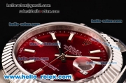 Rolex Datejust II Asia 2813 Automatic Steel Case with Red Dial and Stick Markers - ETA Coating Super LumiNova