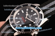 Rolex Submariner Sea-Dweller Vintage Asia 2813 Automatic Stainless Steel Case with Nylon Strap and Black Dial