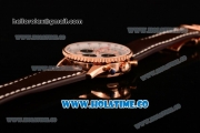 Breitling Navitimer 01 Chrono Swiss Valjoux 7750 Automatic Rose Gold Case with White Dial Brown Leather Strap and Stick Markers - 1:1 Original (JF)