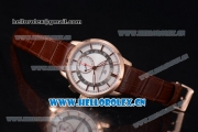 Girard Perregaux 1966 Dual Time Clone Girard Perregaux GP03300-0119 Automatic Rose Gold Case with White Dial Stick/Arabic Numeral Markers and Brown Leather Strap