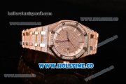 Audemars Piguet Royal Oak 41MM Asia 2813 Automatic Rose Gold/Diamonds Case with Stick Markers White Inner Bezel and Diamonds Dial (EF)