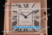 Cartier Tank Anglaise Miyota 9015 Automatic Rose Gold Case/Bracelet with Silver Dial and Roman Numeral Markers