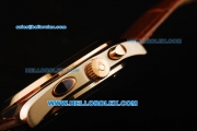 Omega Seamaster Automatic Rose Gold Case with Silver Dial and Brown Leather Strap
