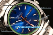 Rolex Milgauss Asia 2813 Automatic Full Steel with Blue Dial and White Stick Markers