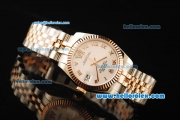 Rolex Datejust Automatic Movement Steel Case with White Dial and Two Tone Strap