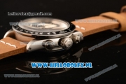 Rolex Daytona Vintage Chronograph OS20 Quartz Steel Case with White Dial and Brown Nylon Strap