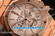 Audemars Piguet Royal Oak Chronograph Miyota OS20 Quartz Rose Gold Case with White Dial and Rose Gold Bracelet