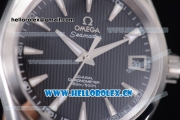 Omega Seamaster Aqua Terra 150 M Co-Axial Clone 8500 Automatic Steel Case with Black Dial Stick Markers and Black Leather Strap (EF)