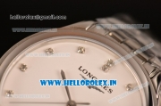 Longines Master Swiss ETA 2824 Automatic Full Steel with White Dial and Diamonds Markers