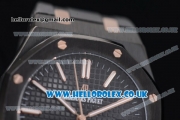 Audemars Piguet Royal Oak 36mm Asia ST16 Automatic PVD Case with Black Dial PVD Bezel and Black Rubber Strap (EF)
