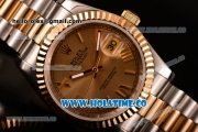 Rolex Datejust Asia Automatic Two Tone Case/Bracelet with Gold Dial and Roman Numral Markers