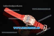 Richard Mille RM053 Asia Automatic Rose Gold Case with Skeleton Dial and Red Rubber Strap