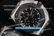 Audemars Piguet Royal Oak Offshore Chrono Swiss Valjoux 7750 Automatic Steel Case with Black Bezel and Stick Markers - 1:1 Best Edition (ZF)