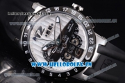 Ulysse Nardin Executive Dual Time & Big Date Asia ST25 Automatic Steel Case White Dial White Markers and Black Rubber Strap