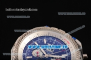 Breitling Bentley Tourbillon Automatic Movement Steel Case with Stick Markers and Blue Leather Strap