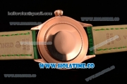 Rolex Cellini Time Asia 2813 Automatic Rose Gold Case with Green Dial and Stick/Roman Numeral Markers